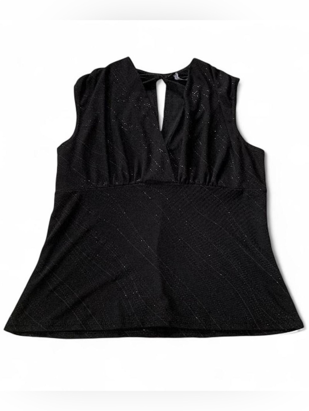 Mariposa Y2K Black Sleeveless Blouse w Sparkly Details